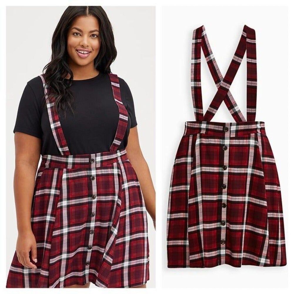 Torrid Challis Plaid Burgundy Skirtall